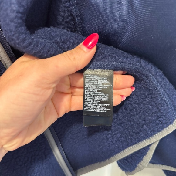 Navy blue The North Face fleece zip up jacket size medium - Picture 5 of 6